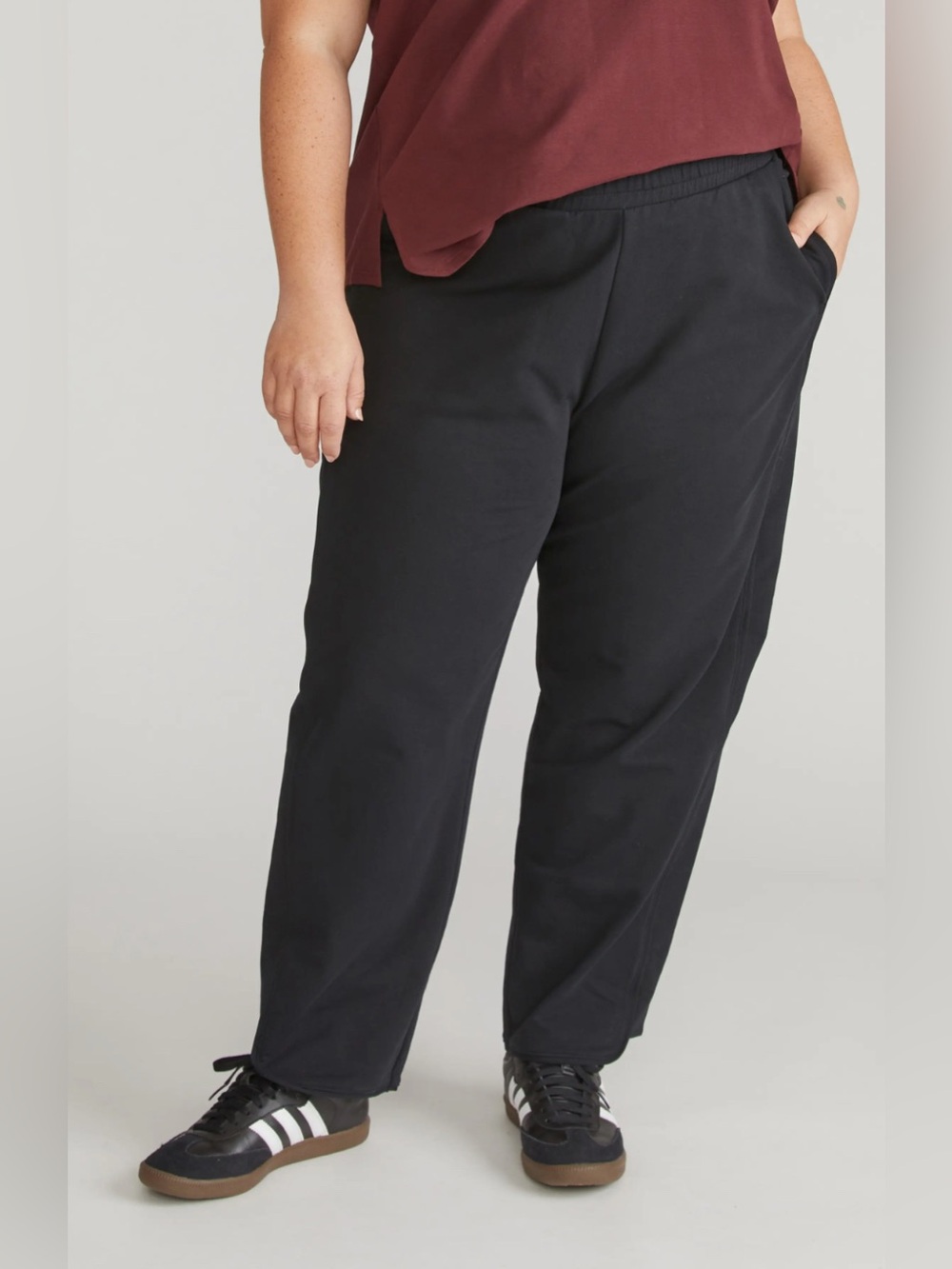 Universal Standard M/18-20 Varsity Pull-On Wide Leg Terry Pants everyday casual